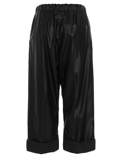 Shop Mm6 Maison Margiela Coated Trousers In Black