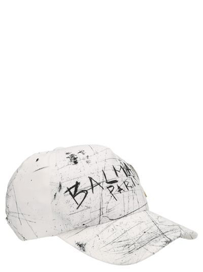 Balmain Hat In White/black