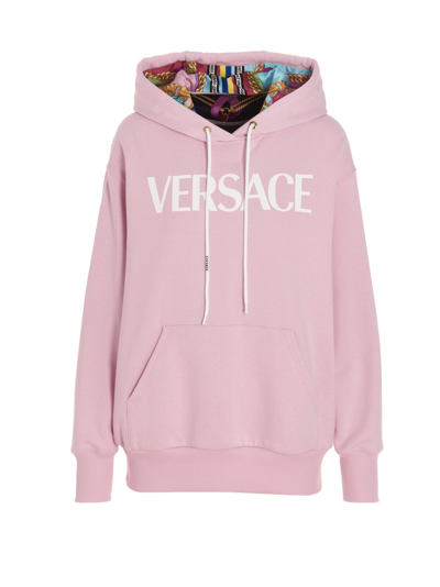Shop Versace Ventagli Hoodie In Pink