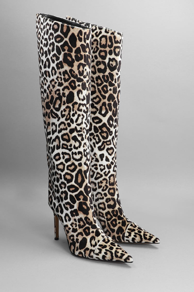 Shop Alexandre Vauthier High Heels Boots In Animalier Velvet