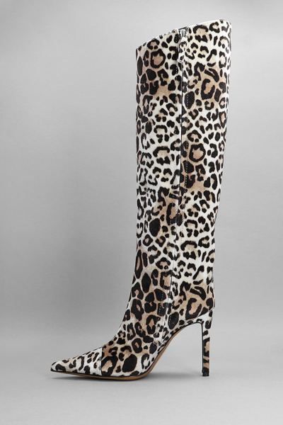 Shop Alexandre Vauthier High Heels Boots In Animalier Velvet
