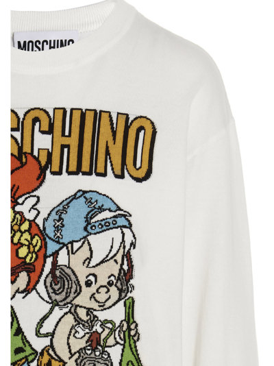 Shop Moschino The Canaverstones Capsule Sweater In White