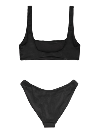 Rotate Birger Christensen Pearla Recycled Polyester Blend Bikini In Black