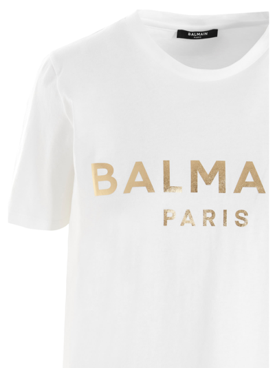 Shop Balmain Logo T-shirt In White