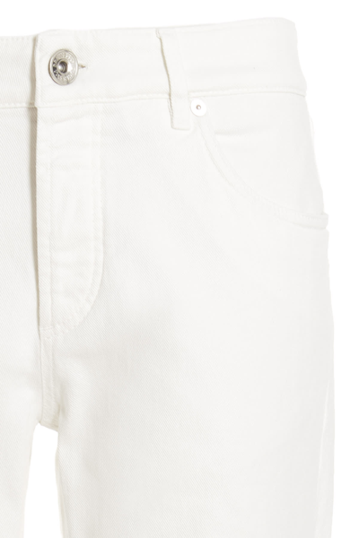 Shop Brunello Cucinelli Logo Jeans In White