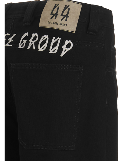 Shop 44 Label Group Embroidered Logo Jeans In Black