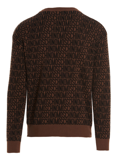 Shop Moschino Lost N Found Sweater In Brown