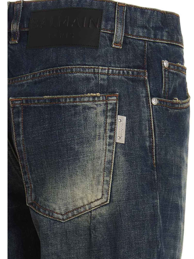 Shop Balmain Stonewash Jeans In Blue