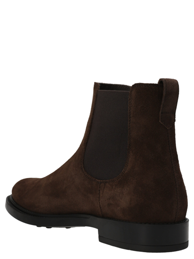 Shop Tod's Suede Ankle Boots In Brown