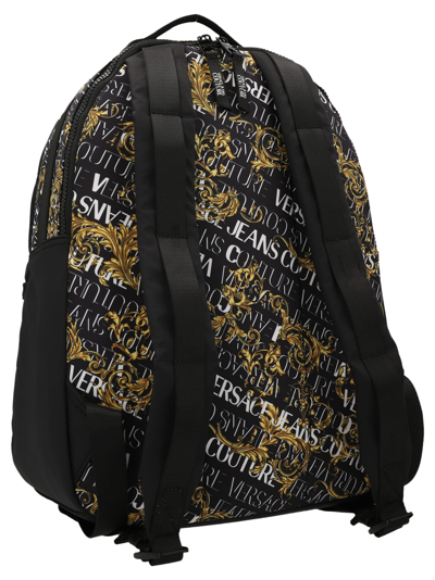 Shop Versace Jeans Couture Logo Nylon Backpack In Multicolor