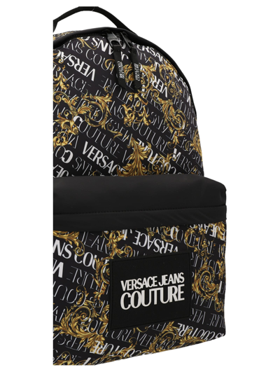 Shop Versace Jeans Couture Logo Nylon Backpack In Multicolor