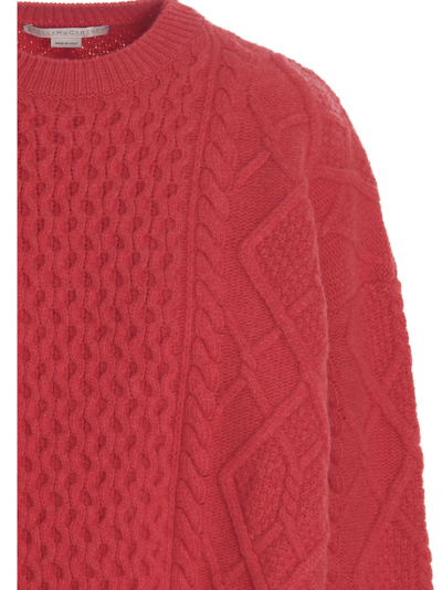 Shop Stella Mccartney A Ran Cable Sweater In Fuchsia
