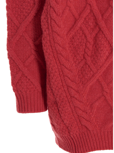 Shop Stella Mccartney A Ran Cable Sweater In Fuchsia