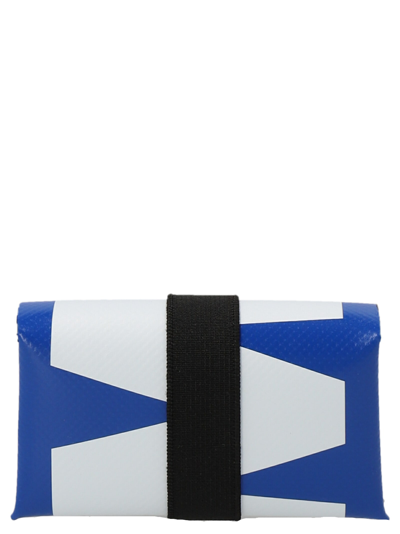 Shop Marni Logo Mini Wallet In Blue