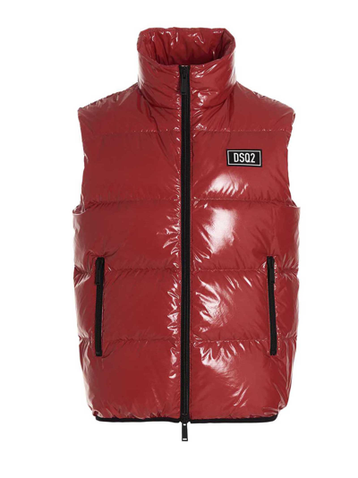 Shop Dsquared2 Puffer Vest In Red