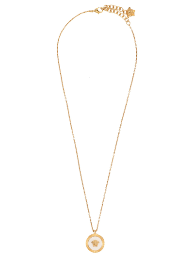 Shop Versace La Medusa Necklace In Gold