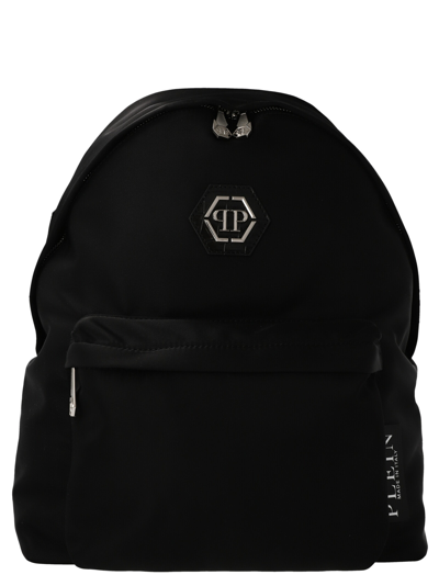 Shop Philipp Plein Logo Nylon Backpack In Black