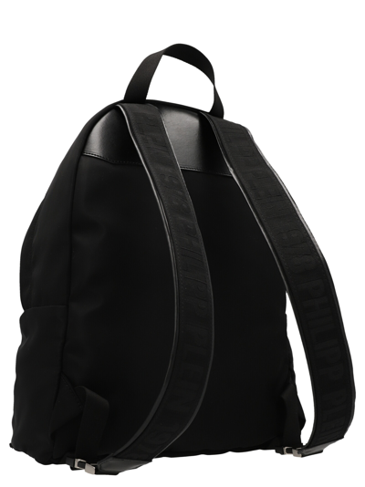 Philipp Plein Logo Nylon Backpack In Black