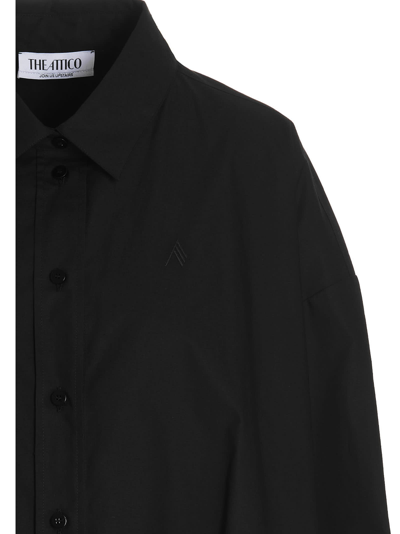 Attico Diana Asymmetric Button-up Shirt In Black