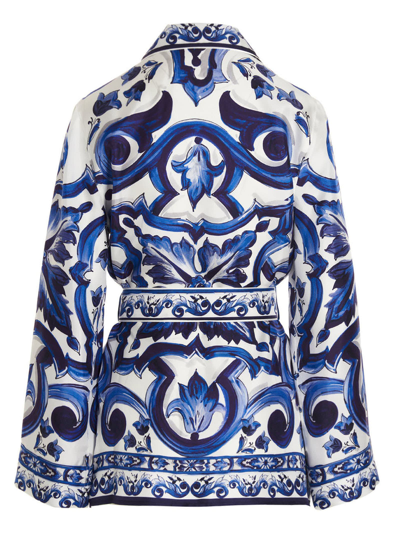 Shop Dolce & Gabbana Blue Mediterranean Shirt