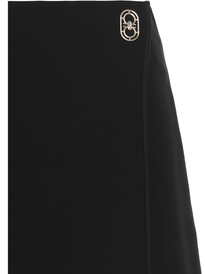 Shop Ferragamo Logo Wool Blend Skirt In Black