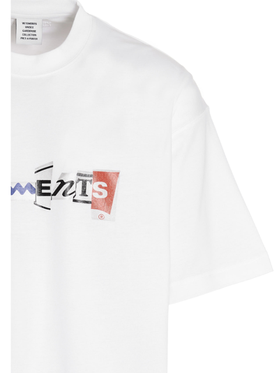Shop Vetements T-shirt Mixed Logo In White