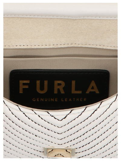 Shop Furla Pop Star Mini Crossbody Bag In White/black