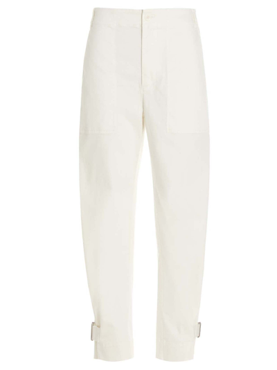 Shop Proenza Schouler White Label Buckle Strap Trousers In White