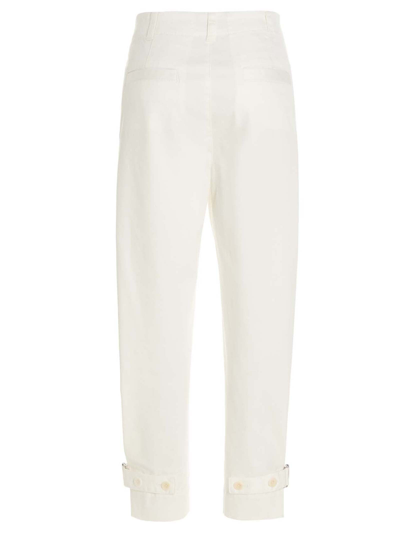 Shop Proenza Schouler White Label Buckle Strap Trousers In White