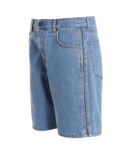 Shop Moschino Teddy Bermuda Shorts In Blue