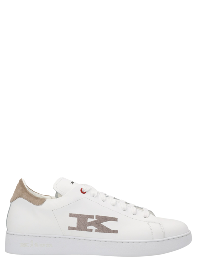 Kiton Embroidered-logo Low-top Sneakers In Black