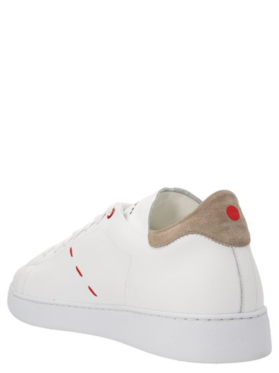 Kiton Embroidered-logo Low-top Sneakers In Black