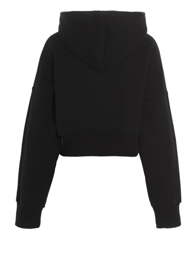 Stella Mccartney Ladies Black Tiger-print Cropped Hoodie In Black