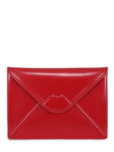 Lulu Guinness Catherine Lips Envelope Clutch, Red