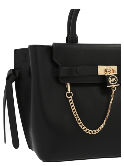 Shop Michael Kors Hamilton Legacy Large Handbag In Black