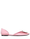 Roger Vivier 10mm Chips Swarovski Satin D'orsay Flats, Light Pink