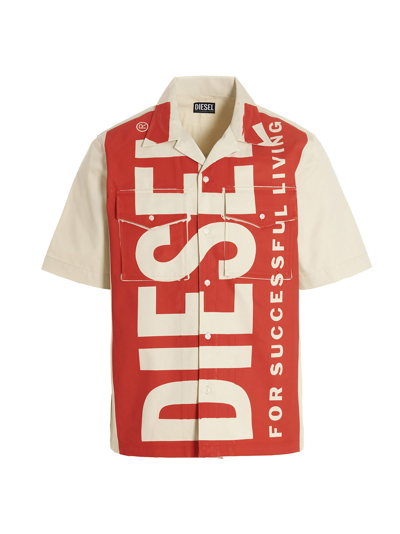 Shop Diesel Max-22 Shirt In Beige