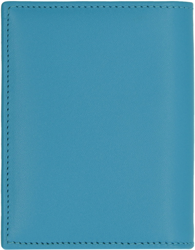 Shop Comme Des Garçons Leather Card Holder In Blue