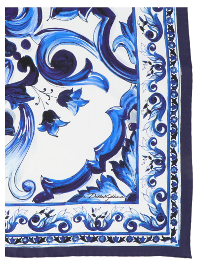 Shop Dolce & Gabbana Maiolica Scarf In Blue