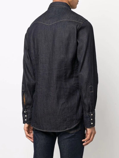 Dsquared2 Hemp Western Denim Shirt In Blue