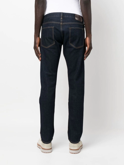 Shop Ralph Lauren Purple Label Straight-leg Denim Jeans In Blue