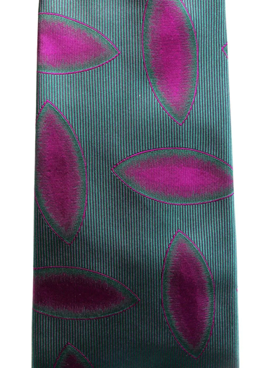 Pre-owned Versace 2000s Geometric-print Silk Necktie In Green