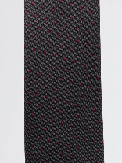 Pre-owned Versace 1970s Polka Dot-print Silk Tie In Grey