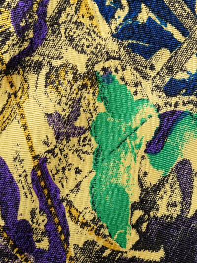 Pre-owned Versace 1990s Abstract-print Silk Tie In Yellow