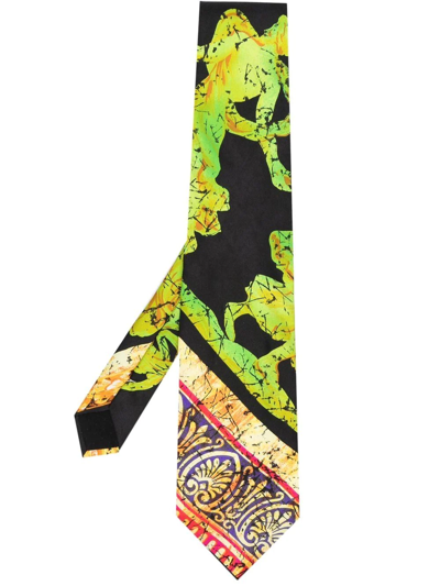 Pre-owned Versace 1990s Graphic-print Silk Tie In Black