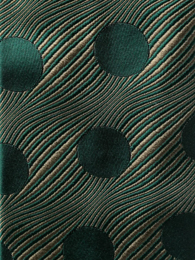 Pre-owned Versace 2000s Geometric-print Silk Tie In Green