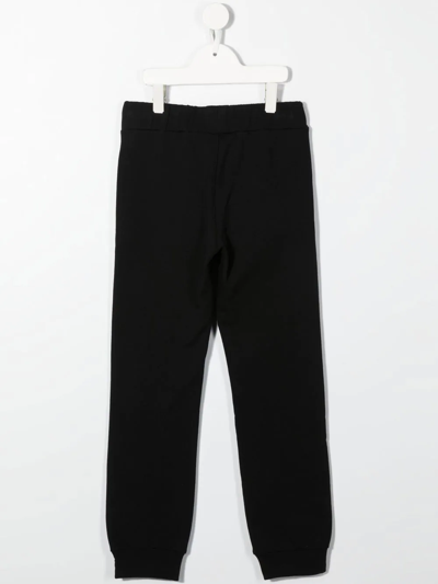 Shop Philipp Plein Junior Logo-print Cotton Track Trousers In Black