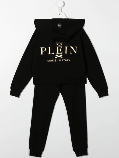 Philipp Plein Junior Logo-print Tracksuit Set In Black