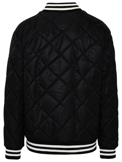 Shop Balmain Nylon Bomber Jacket In Black