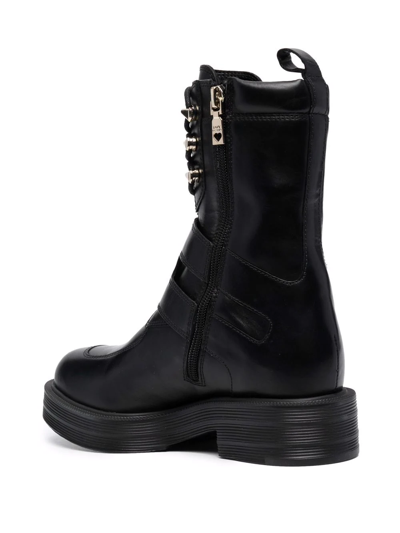 Shop Love Moschino Buckle-fastening Boots In Black